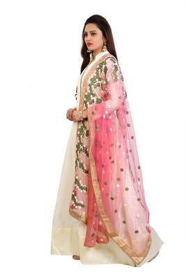 Off White bhagalpuri  silk embroidered anarkali suits 2