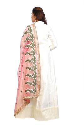 Off White bhagalpuri  silk embroidered anarkali suits 3