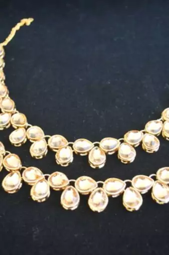 Kundan uncut bridal Golden payal anklet for women
