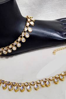Kundan uncut payal anklet