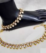 Kundan uncut payal anklet