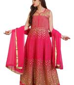 Pink Embroidered Georgette Anarkali Suit with Dupatta