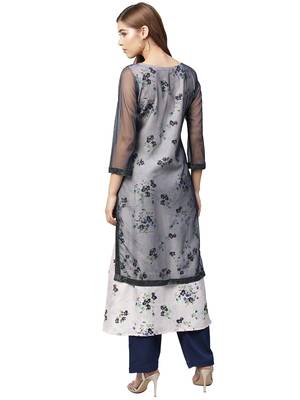 Blue printed polyester kurtas-and-kurtis 5
