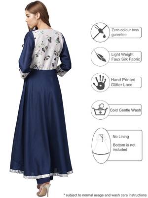 Blue printed polyester kurtas-and-kurtis 4
