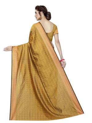 Mustard Woven Silk Saree With Blouse 3