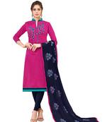 Pink embroidered banarasi silk salwar