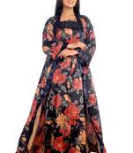 IMJI Nightwear Bridal Style Multicolour Printed Satin Nighty With Robe For Women Size S & L