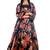 IMJI Nightwear Bridal Style Multicolour Printed Satin Nighty With Robe For Women Size S & L