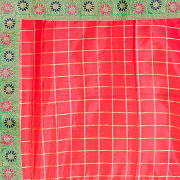 Pink embroidered art silk saree with blouse 5