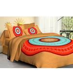 Rudra Jaipur Prints 100% Cotton Comfort  Double Bedsheets with 2 Pillow Cover