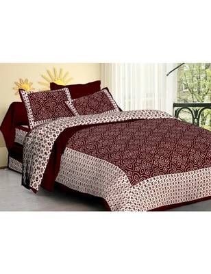 Rudra Rajasthani Bedsheets 100% Cotton Comfort Rajasthani Jaipuri Traditional Double Bedsheets with 2 Pillow Cover 1