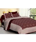 Rudra Rajasthani Bedsheets 100% Cotton Comfort Rajasthani Jaipuri Traditional Double Bedsheets with 2 Pillow Cover