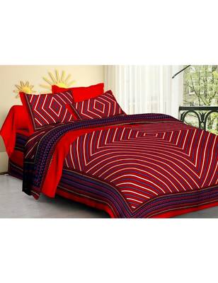 Rudra Lahariya Printed 100% Cotton Comfort  Double Bedsheets with 2 Pillow Cover 1