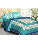 Rudra Jaipur Prints 100% Cotton Comfort  Double Bedsheets with 2 Pillow Cover