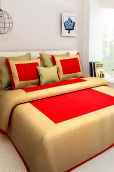 Rudra Booty Design Printed Double BEDSHEET with Two Pillow Cover
