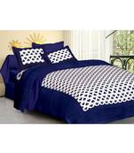 Rudra Sanganeri Printed Cotton Double Bedsheet with 2 Matching Pillow Cover.