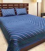 RUDRA  Rajasthani PRINTS Double Bedsheet  Jaipuri Rajashani 100% Cotton Multicolor