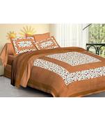 Rudra 100% Cotton Rajasthani Jaipuri Sanganeri Traditional  Double Bed Sheet with 2 Pillow Covers