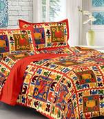 Sanganeri Printed Cotton Double Bedsheet with 2 Matching Pillow Cover.