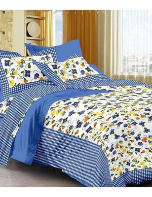 Sanganeri Printed Cotton Double Bedsheet with 2 Matching Pillow Cover. 1