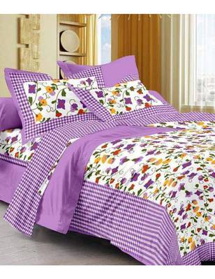 Rudra 100% Cotton Rajasthani Jaipuri Sanganeri Traditional  Double Bed Sheet with 2 Pillow Covers 1