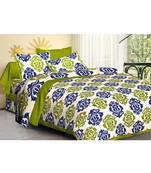 Rudra Rajasthani Bedsheets 100% Cotton Comfort Rajasthani Jaipuri Traditional Double Bedsheets with 2 Pillow Cover