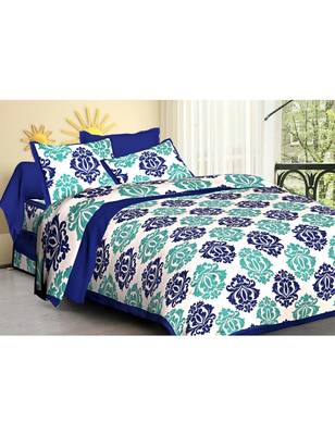 Rudra Rajasthani Bedsheets 100% Cotton Comfort Rajasthani Jaipuri Traditional Double Bedsheets with 2 Pillow Cover 1