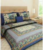 Rudra 100% Cotton Rajasthani Jaipuri Sanganeri Traditional  Double Bed Sheet with 2 Pillow Covers