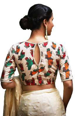 Off White printed silk readymade-blouse 2