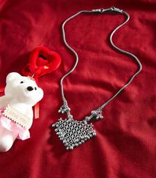 zerokaata/ Fashion Jewellery Embellished Oxidized Silver Chain Necklace with Heart Pendants for Women /& Girls