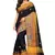 Black Plain Cotton Silk Saree With Blouse