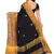 Black Plain Cotton Silk Saree With Blouse