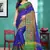 Blue Plain Cotton Silk Saree With Blouse