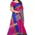 Rani Pink Plain Cotton Silk Saree With Blouse