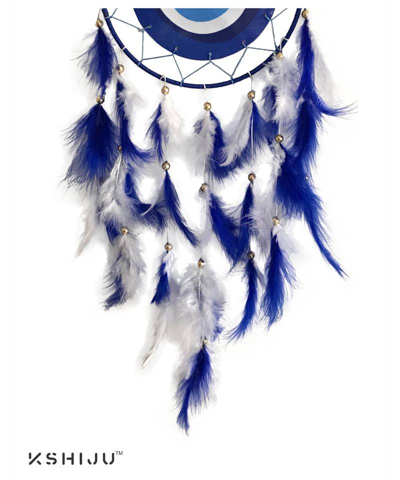 Kshiju print evil eye protection dream catcher, handmade, wall art, boho wall decor