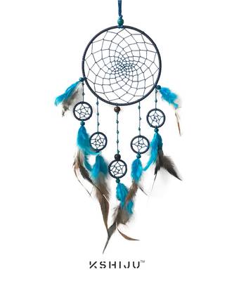 Kshiju multicolor handmade seven ring dream catcher wall art, spiritual, boho wall decor 1