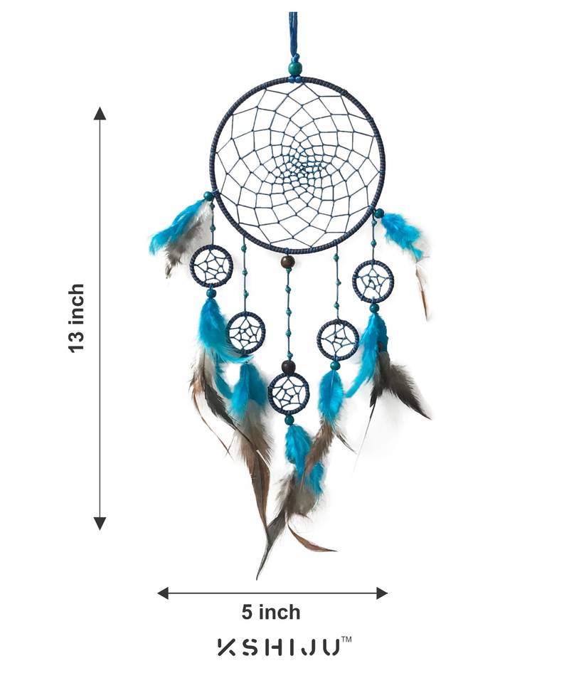 Kshiju multicolor handmade seven ring dream catcher wall art, spiritual, boho wall decor