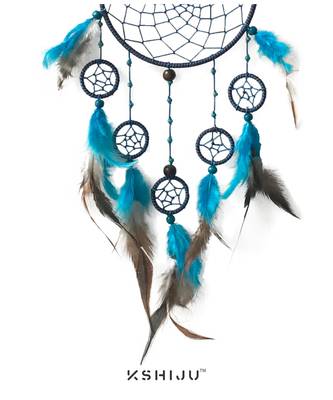 Kshiju multicolor handmade seven ring dream catcher wall art, spiritual, boho wall decor 3