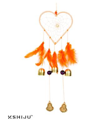 Kshiju's heart shape dreamcatcher orange 5*15" inch wall hangings home decor nursery decor 1