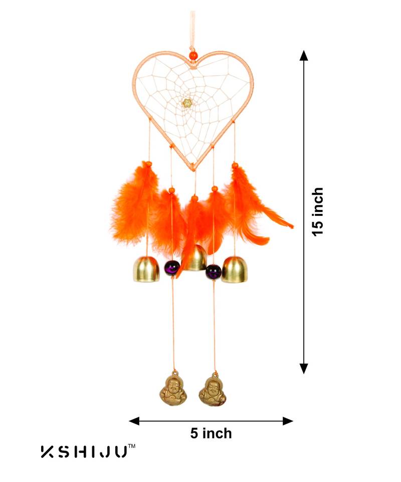 Kshiju's heart shape dreamcatcher orange 5*15" inch wall hangings home decor nursery decor