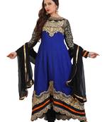 Blue Georgette Embroidered Anarkali Suit