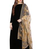 Black plain Velvet anarkali suits