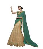 Mahotsav Teal Green Color Net Embroidered Lehenga Choli