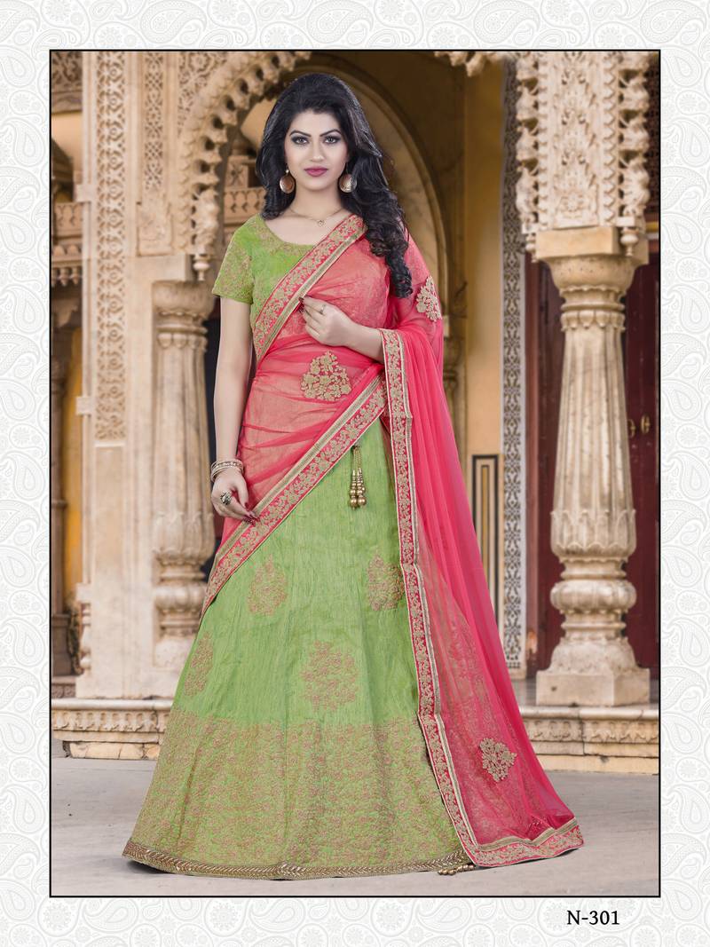 Mahotsav Silk Light Green Embroidered Designer Lehenga Choli