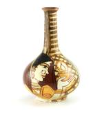 Handmade Pots With Handpainted Diya Lady Brown Teracotta Home Decor/ Flower Pot