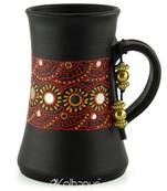 Handmade Pots With Handpainted 3D Color Work Teracotta Black Home Decor/ Flower Pot