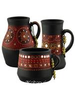 Handmade 3D Work Terracotta Pot Set Idols And Figurines/Home Decor/ Showpieces