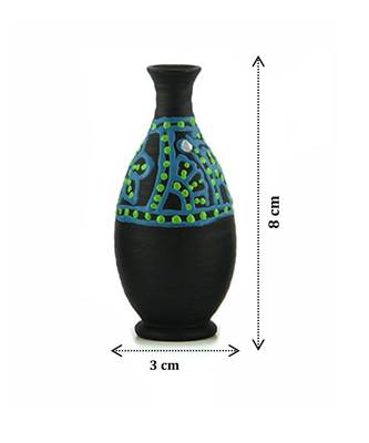 Handmade 3D Work Mini Three Show Piece Terracotta Pot Set Idols And Figurines/Home Decor/ Showpieces 2