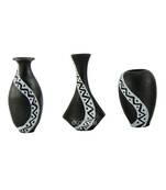 Handmade 3D Work Mini Three Show Piece Terracotta Pot Set Idols And Figurines/Home Decor/ Showpieces