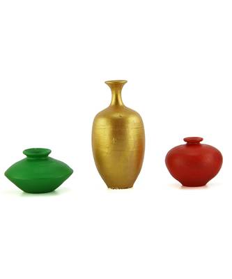 Handmade Pots With Handpainted Mini Three Home Decor/ Flower Pot Teracotta Pot 1